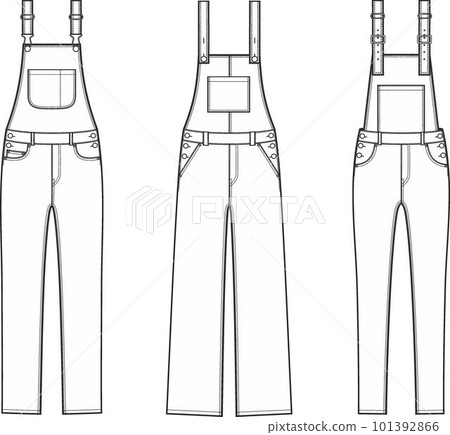Womens denim overall. Fashion CAD. Womens denim overall. Fashion CAD. 101392866