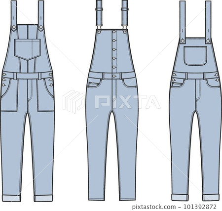 Womens denim overall. Fashion CAD. Womens denim overall. Fashion CAD. 101392872