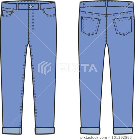 Denim pants. Front and back.  101392893