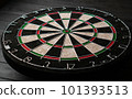 The new classic professional sisal dart target. Close-up, angle view. 101393513