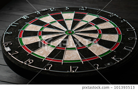 The new classic professional sisal dart target. Close-up, angle view. 101393513