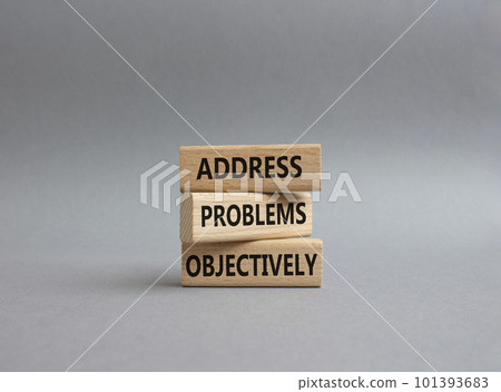 Address Problems Objectively symbol. Wooden blocks with words Address Problems Objectively. Beautiful grey background. Business and Address Problems Objectively concept. Copy space. Address Problems Objectively symbol. Wooden blocks with words Address Problems Objectively. Beautiful grey background. Business and Address Problems Objectively concept. Copy space. 101393683