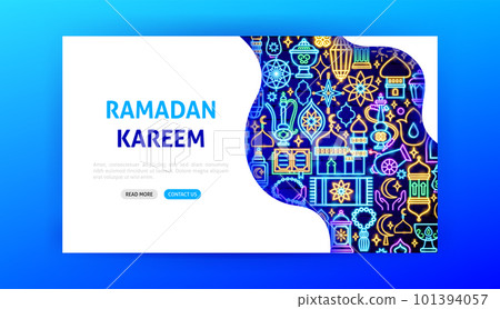 Ramadan Kareem Neon Landing Page Ramadan Kareem Neon Landing Page 101394057