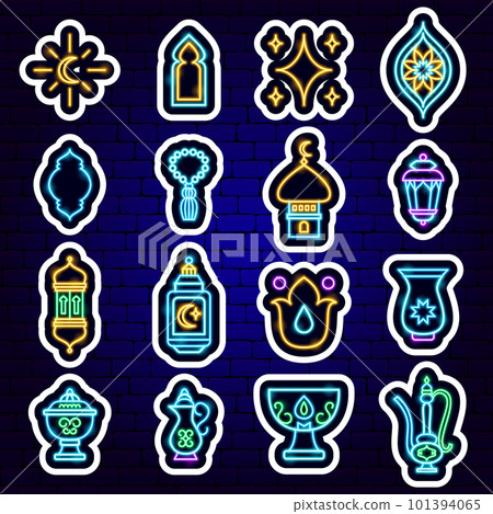Ramadan Neon Stickers 101394065