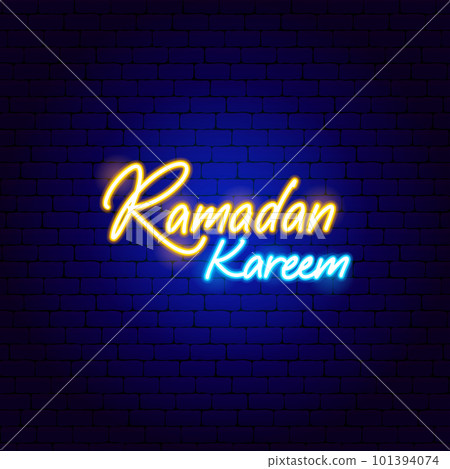 Ramadan Kareem Holiday Neon Text 101394074