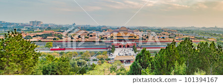 Ancient royal palaces of the Forbidden City in Beijing,China BANNER, LONG FORMAT 101394167