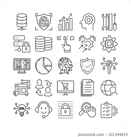 device artificial intelligence technology icon set device artificial intelligence technology icon set 101394635
