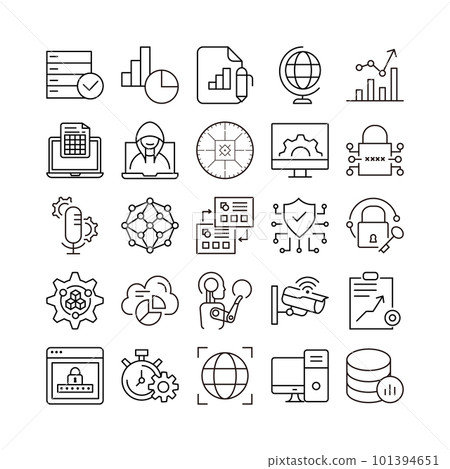 device artificial intelligence technology icon set device artificial intelligence technology icon set 101394651