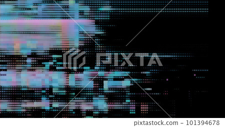Trendy glitch pattern on dark background. Modern style vector. Abstract geometric elements Trendy glitch pattern on dark background. Modern style vector. Abstract geometric elements 101394678