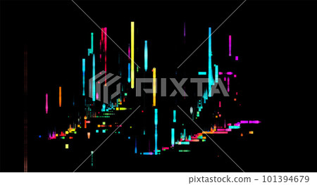 Trendy glitch pattern on dark background. Modern style vector. Abstract geometric elements 101394679