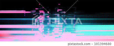 Trendy glitch pattern on dark background. Modern style vector. Abstract geometric elements 101394680