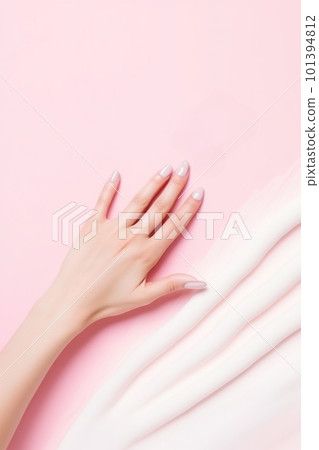Hand holding a smartphone mock up. AI generative image Hand holding a smartphone mock up. AI generative image 101394812