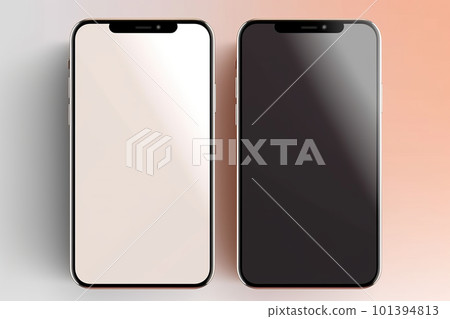 Hand holding a smartphone mock up. AI generative image Hand holding a smartphone mock up. AI generative image 101394813