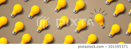 One out unique idea light bulb concept One out unique idea light bulb concept 101395371