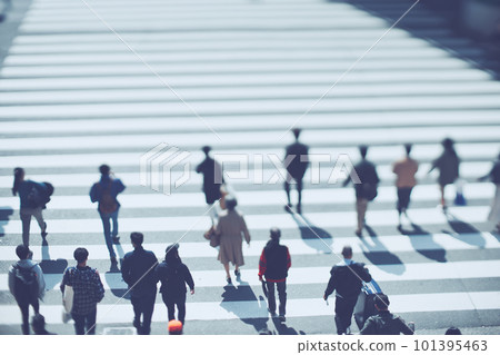 People crossing the pedestrian crossing Business image People crossing the pedestrian crossing Business image 101395463