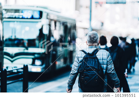 white haired male pedestrian 101395551