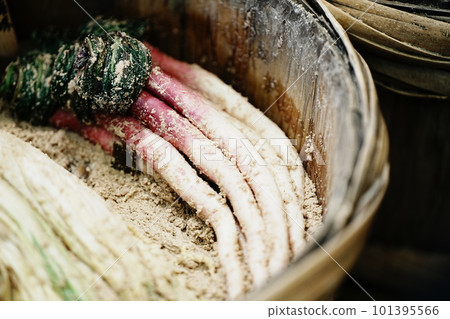 Rice bran barrels and pickles Rice bran barrels and pickles 101395566