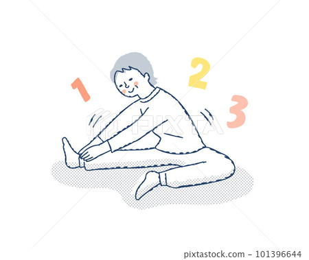 Senior woman doing stretching exercise Senior woman doing stretching exercise 101396644