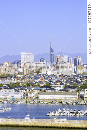 Beautiful cityscape of Fukuoka 101397119