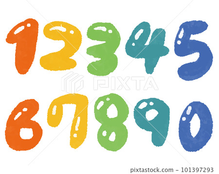 多彩和流行的手繪數字 101397293