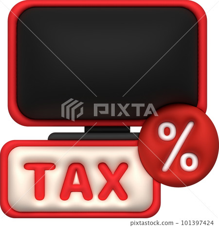 Illustration 3D Perform tax and financial transactions anywhere via computer. Illustration 3D Perform tax and financial transactions anywhere via computer. 101397424