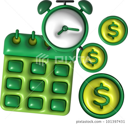 illustration 3D, calendar, tax and finance payment deadlines 101397431