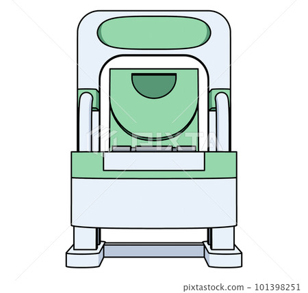Illustration of a portable toilet seen from the front 101398251