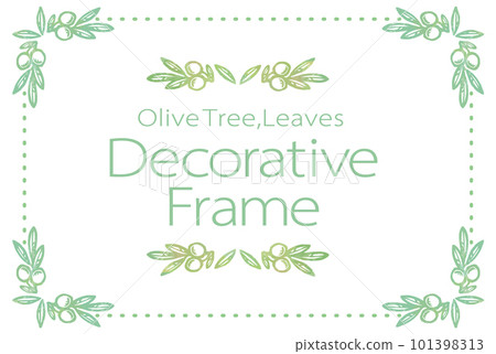 Design frame and ornament with olives. Watercolor style, vector material. 101398313