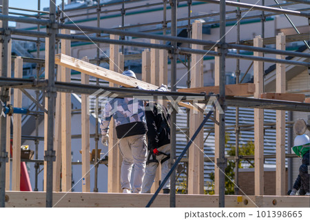 Construction site, craftsman, wooden construction Construction site, craftsman, wooden construction 101398665