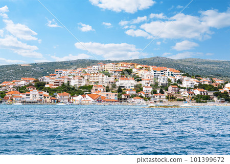 Adriatic town of Rogoznica aerial coastline view, central Dalmatia region of Croatia Adriatic town of Rogoznica aerial coastline view, central Dalmatia region of Croatia 101399672