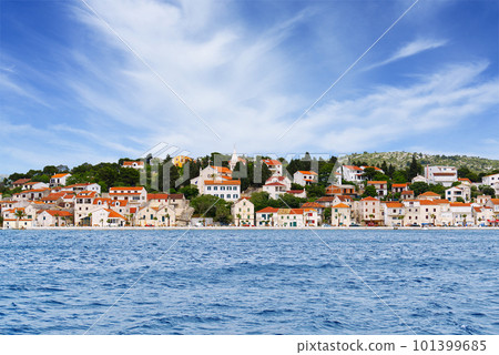 Adriatic town of Rogoznica aerial coastline view, central Dalmatia region of Croatia 101399685