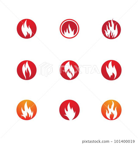 Fire symbol vector icon 101400019