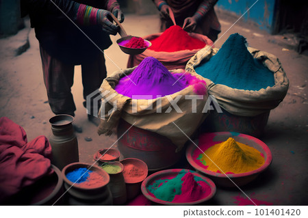 colored powder fired up, holi celebration. Neural network AI generated art colored powder fired up, holi celebration. Neural network AI generated art 101401420