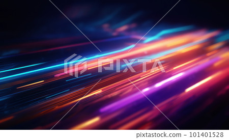 Abstract High Tech Background with Light Stream on Dark 101401528