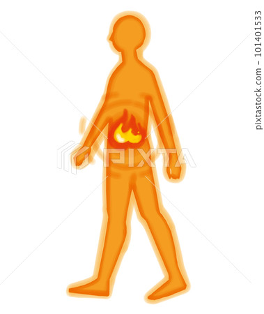 Fat burning person image _ walking left 101401533