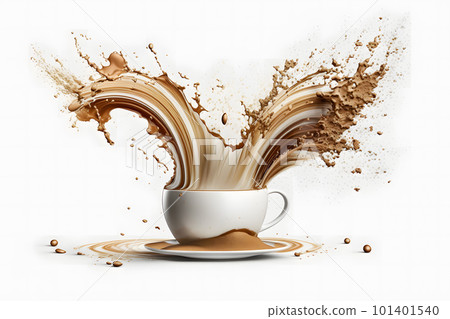 Splash coffee cup. Neural network AI generated art Splash coffee cup. Neural network AI generated art 101401540