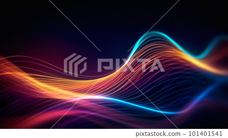 Abstract Dark Background with Shining Wavy Energy Flow Abstract Dark Background with Shining Wavy Energy Flow 101401541