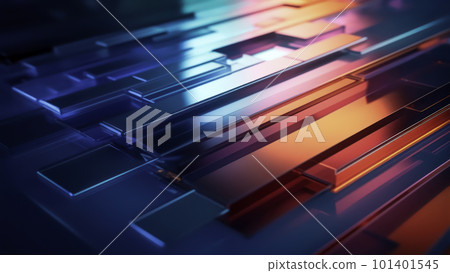 3D Modern Technology Abstract Background with Metal Surfaces 101401545