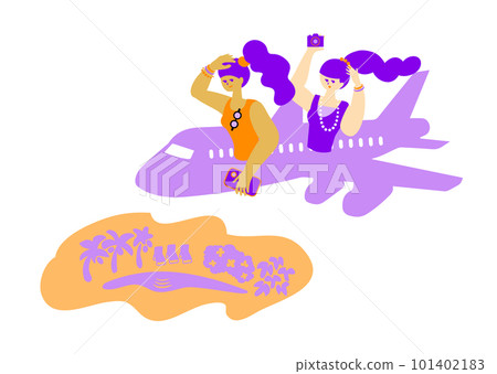 trip_travel_people_women's trip_airplane_two women going on a trip 101402183