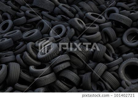 Old used car tires. A pile of black tires, abstract background. Neural network AI generated art Old used car tires. A pile of black tires, abstract background. Neural network AI generated art 101402721