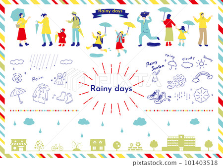 Illustration that is easy to use in the rainy season 101403518