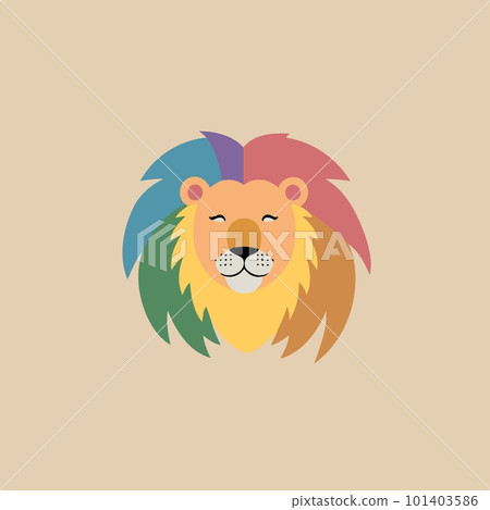 lion lgbt pride day and month with rainbow 101403586