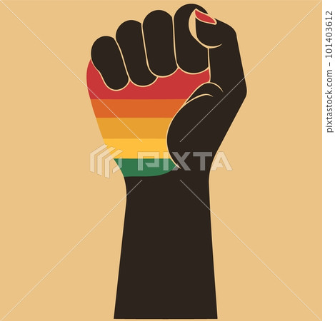 lgbt pride day and month clenched fist colorful 101403612