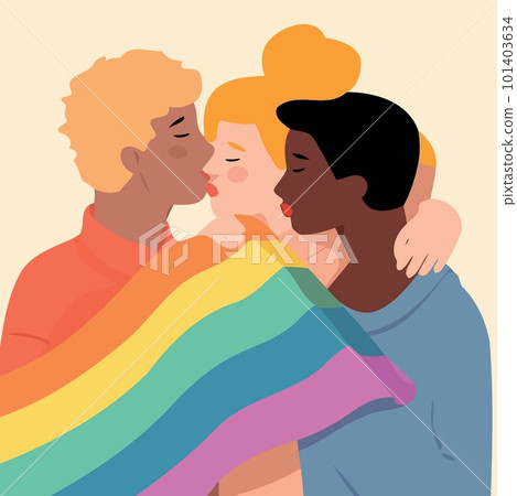 trisal lgbt pride day and month with flag 101403634