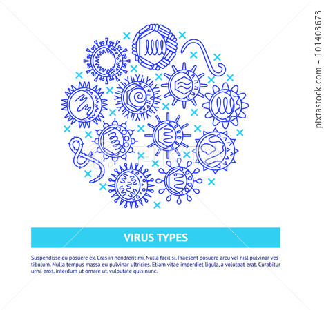 Human virus types banner in line style Human virus types banner in line style 101403673