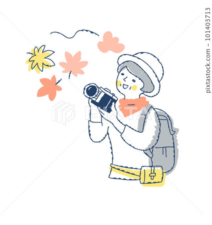 拍攝秋葉的女人 101403713