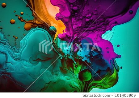 Abstract rainbow background with multicolored alcohol ink. Neural network AI generated art Abstract rainbow background with multicolored alcohol ink. Neural network AI generated art 101403909