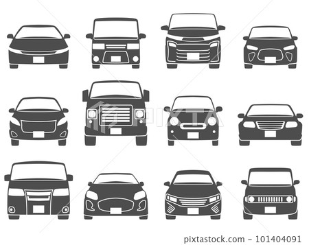 單色簡單的汽車圖標集 單色簡單的汽車圖標集 101404091