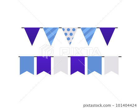 Blue purple paper garland for baby shower party flat style 101404424
