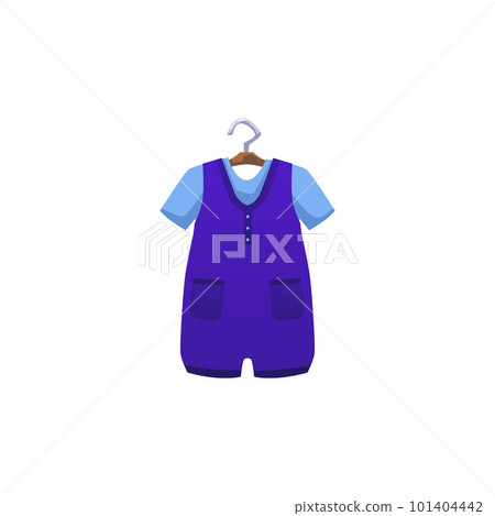 Cute baby romper or overall - cartoon flat vector illustration isolated on white background. 101404442